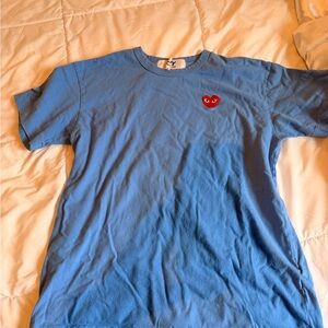 Comme des Garcons Blue T-Shirt with Red Heart